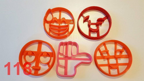 Pack 5  Cortantes Para Galletitas Emojis ! Cod.118 0