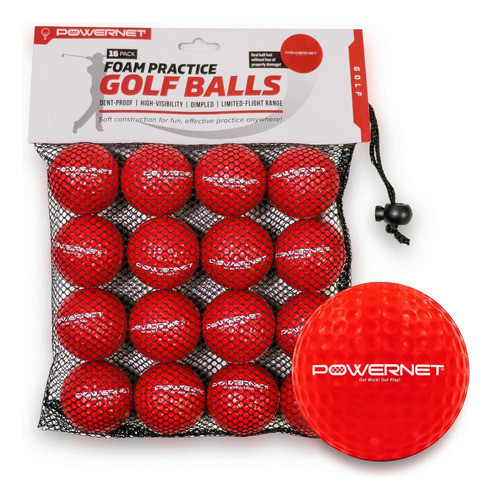 Powernet, Paquete 16 Pelotas Golf Espuma Práctica | Material 0