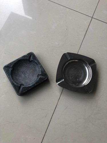 Lote Cenicero Mármol Y Metal (sm) Adorno Deco 0