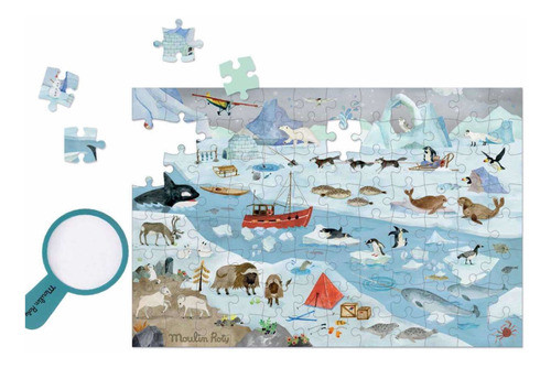 Puzzle Animales Polo Norte 96 Pzas Moulin Roty Cadaques Kids 0