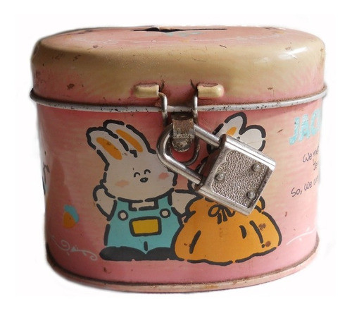 Alcancia De Chapa Conejitos Jack Boy Usada Ver Estado Fotos 0
