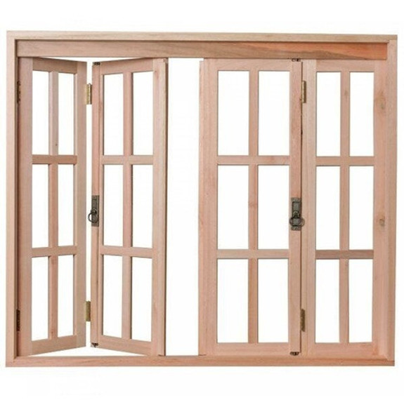 Janela De Madeira Pantográfica 120x140cm Com Caixilho Wt 1