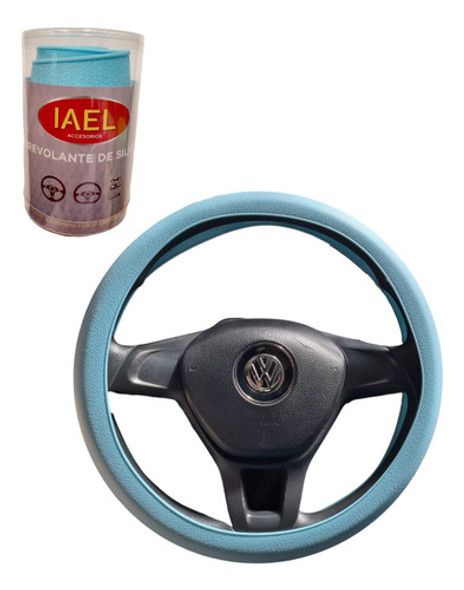 Cubre Volante Silicona  Ajustable Todos Los Modelos Celeste 0