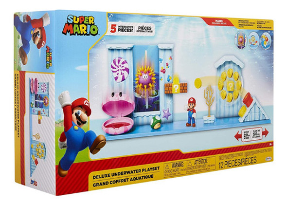 Play Set Nintendo Con Figura De Mario Deluxe Underwater Ub 0