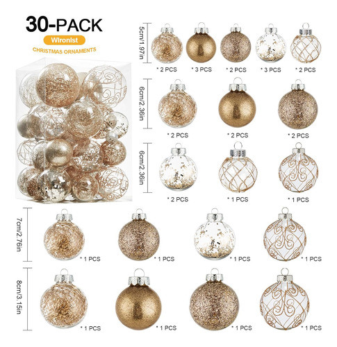 Adornos Navideños Para Arbol Transparentes 30 Unidades 1