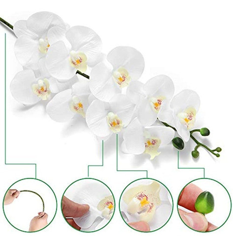 Ezflowery 2 Piezas 38 '' Artificial Real Touch Orchids Flowe 1