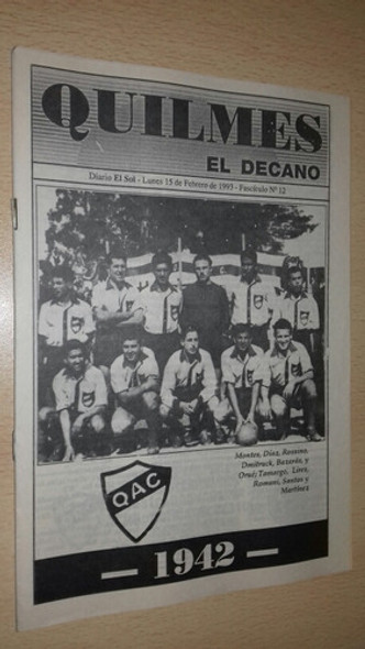 Historia Quilmes A.c. El Decano Fasciculo N°12 Diario El Sol 0