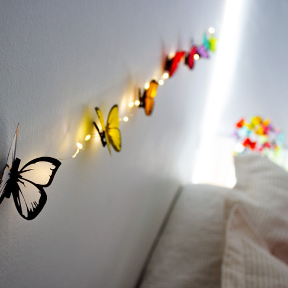 Guirnalda Luces Y Mariposas 2 Metros A Pila Decoracion 0