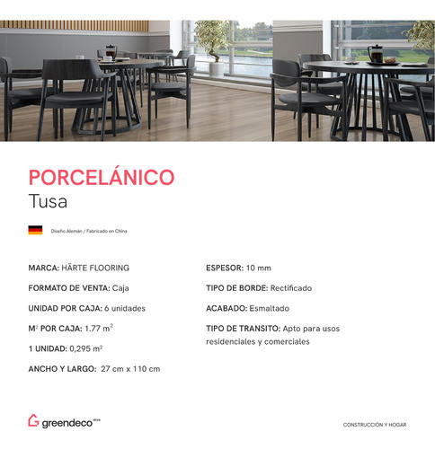 Porcelanico Piso 27x110 Simil Madera Primera Calidad M2 1