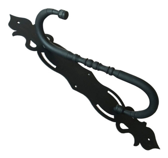 Puxador Puchador S Preto 50x10 Ferro Todo Rústico Premium 0