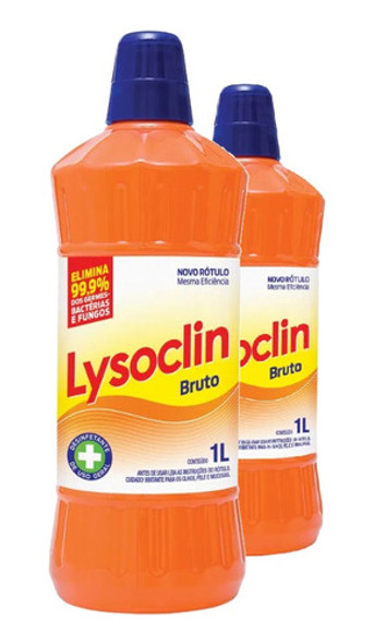 Kit 2 Desinfetante Multiuso 1 Litro Lysoclin Bruto 0