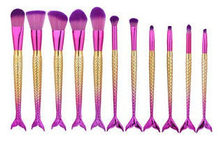 Pinceles De Maquillaje De Sirena 11pcs Pro Kit Polvo De Somb 1