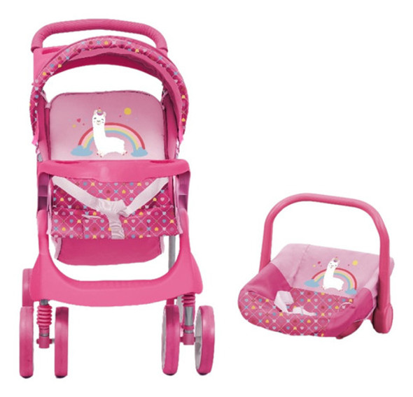 Coche De Muñeca Con Baby Silla Bebesit Violeta 0