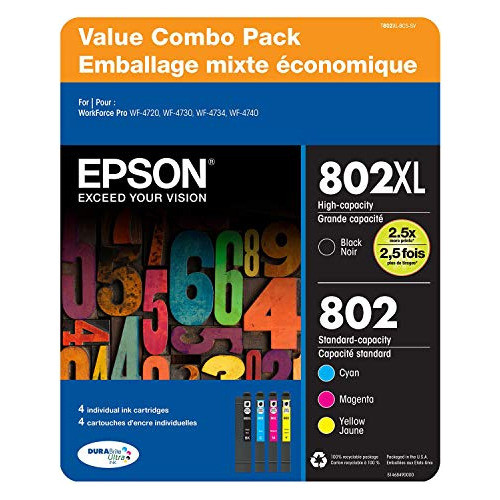 Epson 802 Xlblack 802 Tinta De Color Estándar Paquete De 4 P 0