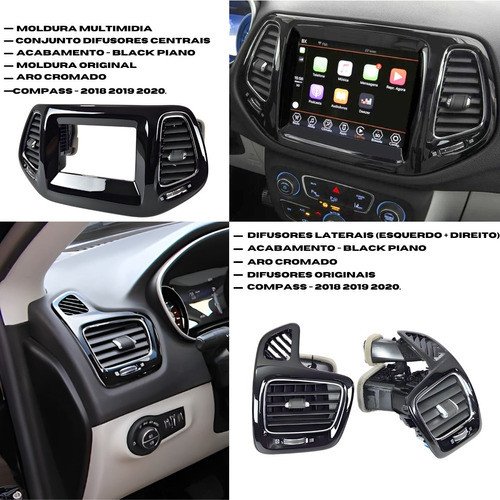 Kit Difusores Central E Laterais - Jeep Compass 2018 À 2020 1