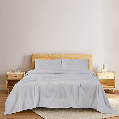 Blc Sábanas Queen Gris Claro, Ropa De Cama Egipcia Tamaño Qu 0