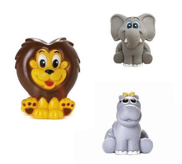 Kit 3 Mordedores De Animais Vinil Leão Elefante Hipopotamo 0 Kit 3 Mordedores De Animais Vinil Leão Elefante Hipopotamo 0
