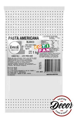 Pasta Americana Blanca Decor X 1 Kg 0