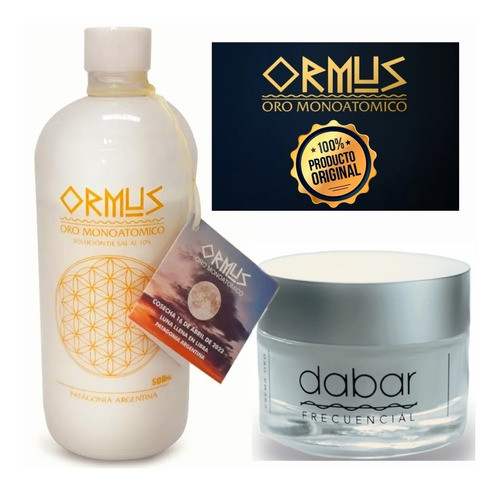 Combo Ormus Oro Monoatómico 500ml +  Crema Oro Dabar 50ml 0