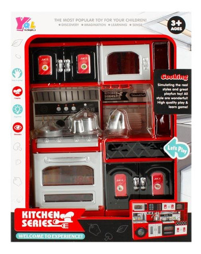 Set De Accesorios Casa Muñecas Cocina Alzada Microondas 0