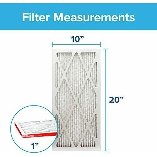 Filtro De Aire De Horno De Ca, 10x20x1,  Mpr 1000, Pack De 4 1