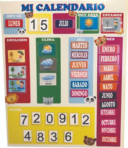 Pizarra Calendario Magnetico Perpetuo Para Niños 0