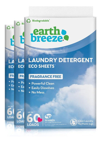 Earth Breeze - Sábanas De Detergente Para Ropa Sin Líquido - 0