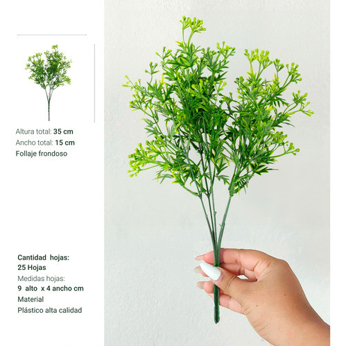 Ramo Verde Jardin Vertical Artificial Planta Decorativa 38cm 1