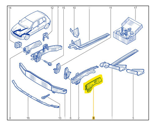 Soporte Lateral Chasis Renault Clio Original 1