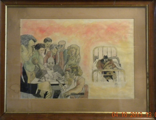 Raul Alonso. Tecnica Mixta Sobre Papel. Con Marco Y Vidrio 0