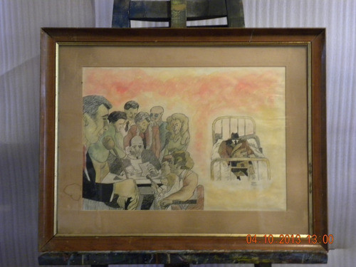 Raul Alonso. Tecnica Mixta Sobre Papel. Con Marco Y Vidrio 1