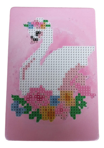 Pintura Por Diamantes Cuadro 15x10 Atril Cisne 0