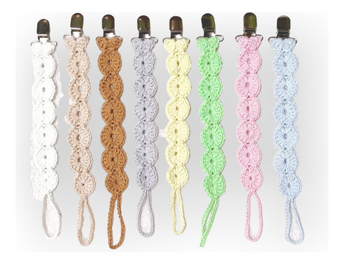 Porta Chupete Económico Por Mayor Una Docena Crochet Tejido 0