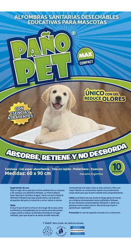 Alfombra Sanitaria Max Compact Mascotas X 30 Ud Paño Pet 0
