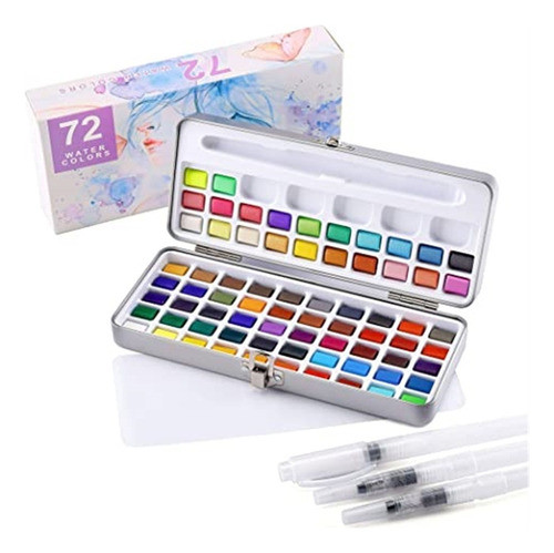 Conjunto De Tinta Aquarela Sólida De 72 Cores Para Estudante 0
