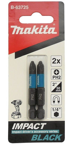 Punta Ph2 Impact Black Makita B-63725 Ph2 50mm X2unid Mkb 1