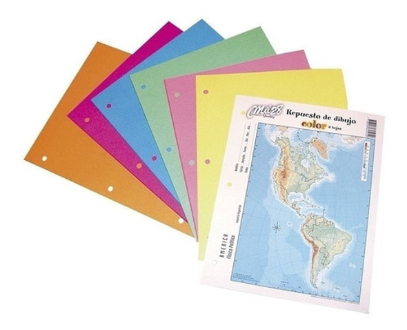 Combo Repuesto De Hojas De Dibujo N°5 Blanco + Color 0
