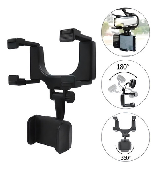 Suporte Pra Celular Veicular Encaixe Retrovisor Carro 360° 0