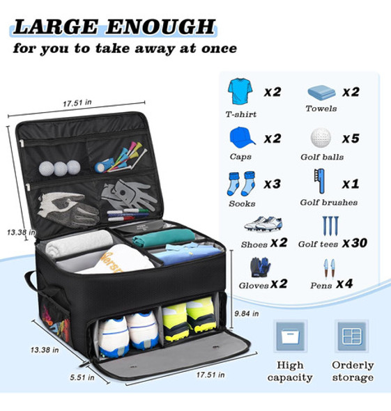 Organizador De Golf Con Dos Pares De Zapatos 34x36cm 1