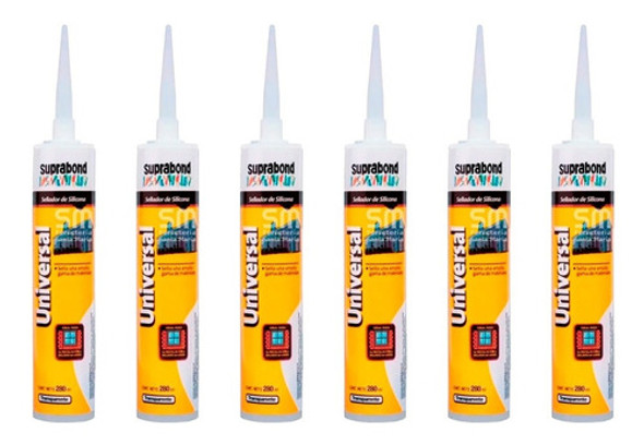 Sellador Silicona Univ Transparente Suprabond X 280ml X 6un 0 Sellador Silicona Univ Transparente Suprabond X 280ml X 6un 0
