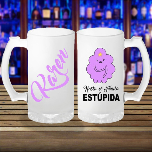 Jarra De Cerveza Princesa Grumosa Hasta El Fondo Estúpida 0