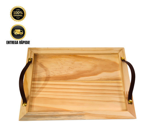 Tabúa P/ Servir Frios Decorativa Em Madeira Pinus, 18x32x2 1