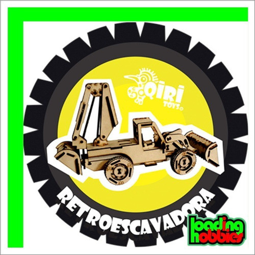 Retroexcavadora Camion Puzzle 3d Madera Armar Rompecabezas 1