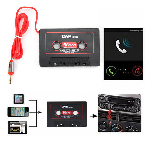 Adaptador De Fita Cassete Estéreo Para Carro Cd Md Mp3 Mp4 P 1