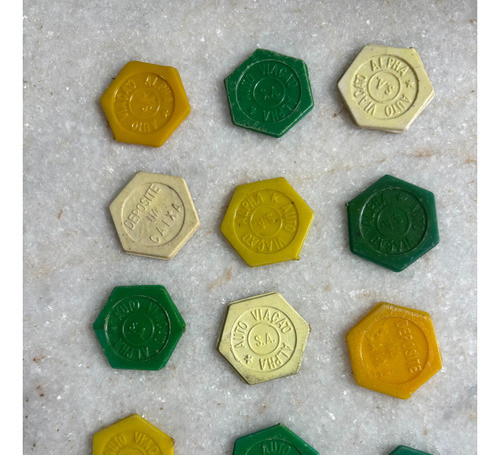 12 Fichas Ônibus Empresa Alpha, 4 Verde, 4 Amarela, 4 Branca 0