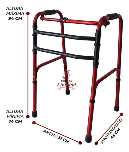 Andador Adulto Ortopedico Aluminio Plegable Paso A Paso 1