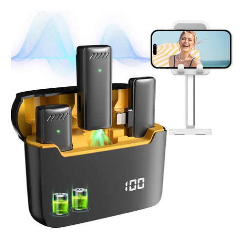 Iiq 2 Micrófonos De Solapa Inalámbricos Para iPhone iPad Con 0