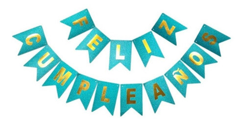 Banderín Feliz Cumpleaños Con Glitter X 2 Metros 1