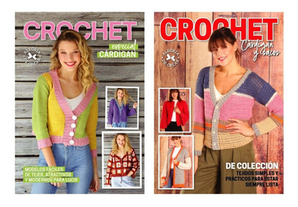 Revista Crochet Aprende A Tejer Cárdigans Desde Cero Kit X 2 0