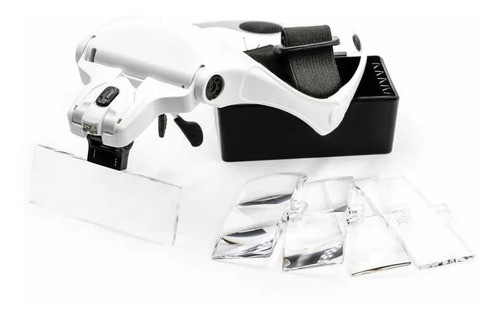 Vincha Con Lupa Y Luz Cabeza Profesional Mano Libre Aumentos 0